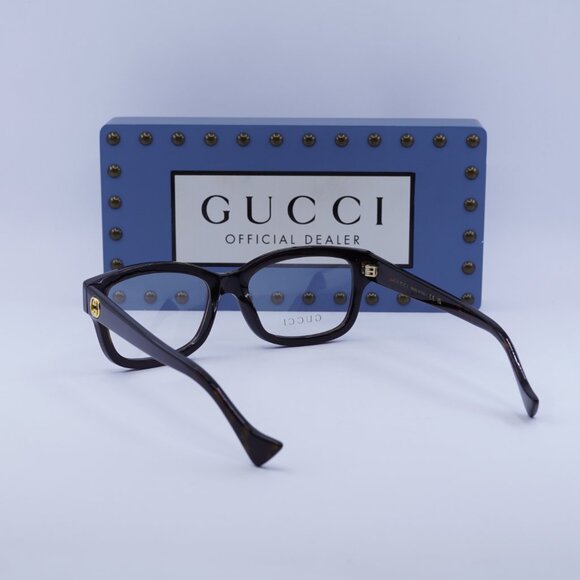 Gucci GG1259O 005 Rectangle 54mm Eyeglasses - Dark Havana - Picture 7 of 12